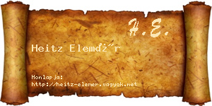 Heitz Elemér névjegykártya
